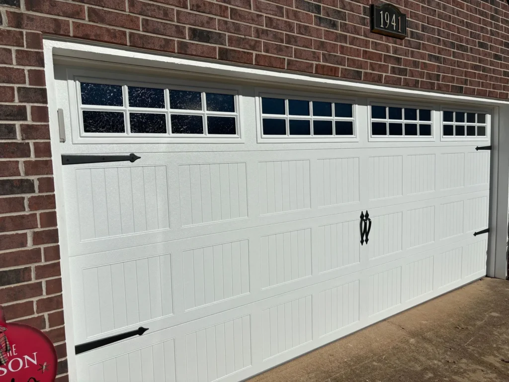 white garage door