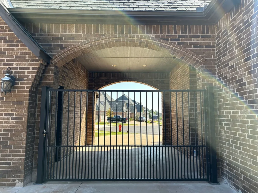 black gate door