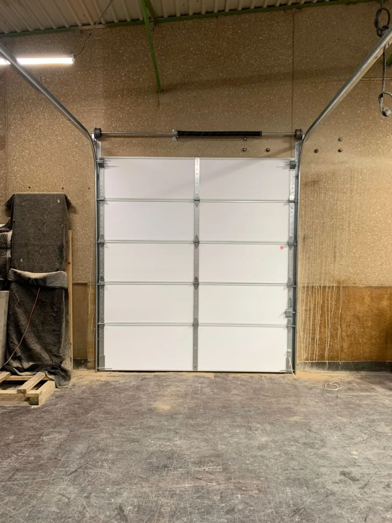 inside look of industrial garage door
