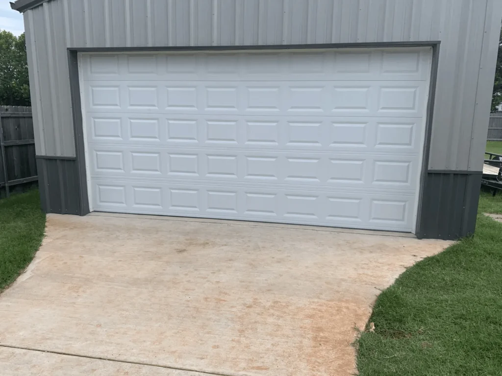 white garage door